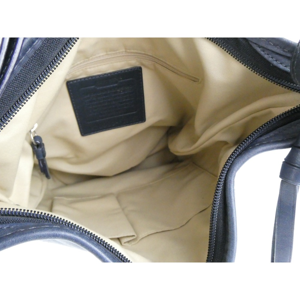 Coach Navy Chalk Leather Bucket Bag F13357 - Picture 8 of 16